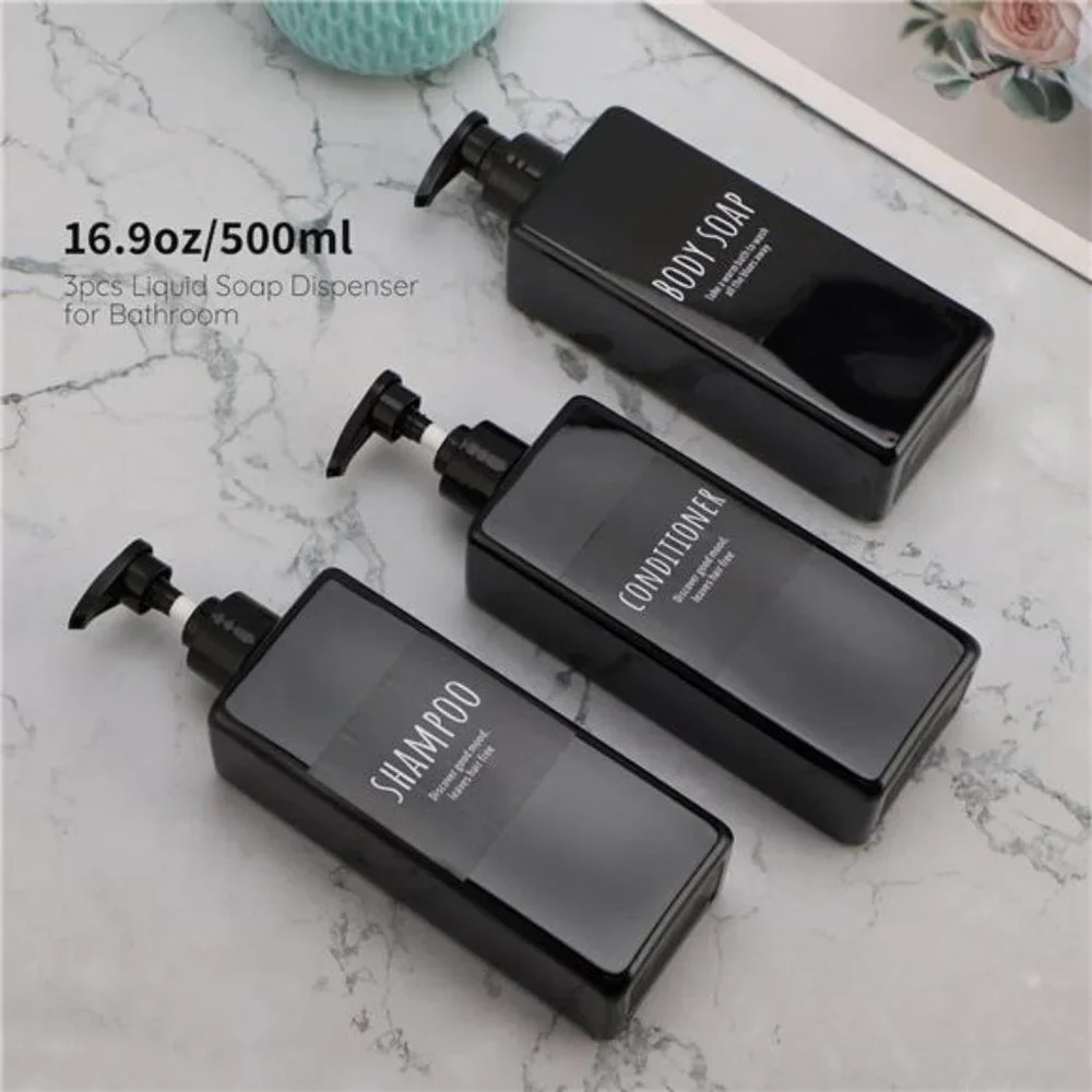 Shampoo and Conditioner Dispenser Refillable, Elegant Soap & Shower Bottles